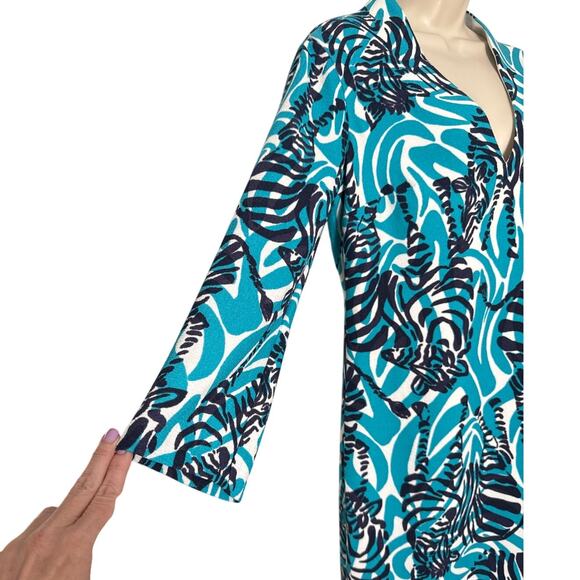 NWT Lilly Pulitzer Devina Shift Dress Bright Navy I'm Game Zebra Print Size 8 - Picture 12 of 13